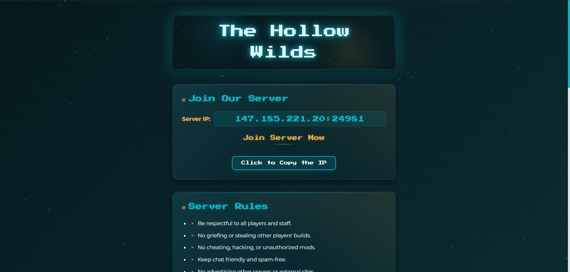 Minecraft Server Website